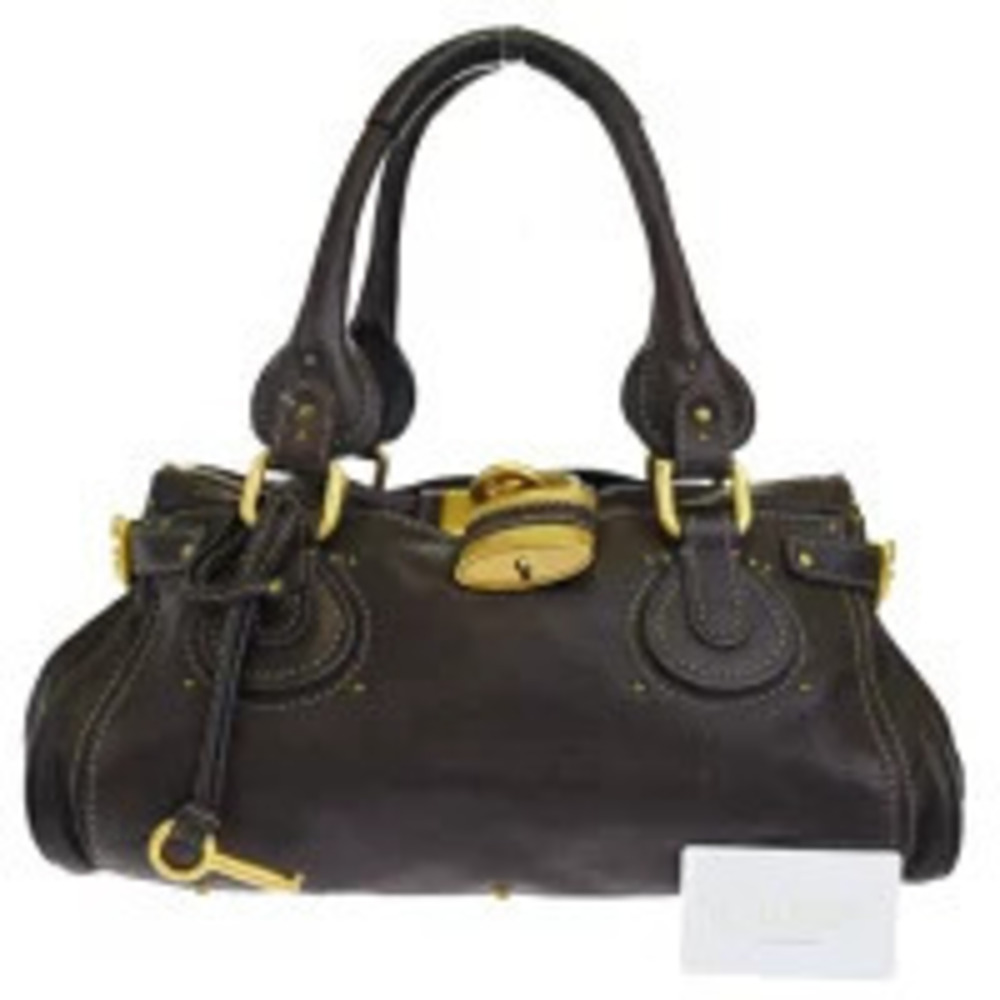 Chloe Paddington Shoulder Bag Handbag Brown Leather Padlock